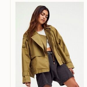 Women's Olive Green Short Trench
